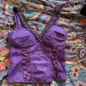 a rapunzel looking shirt, a nice dark purple, originally bought from depop